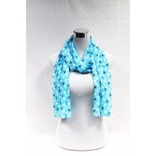  Light Blue Polka Dots Chiffon Scarf