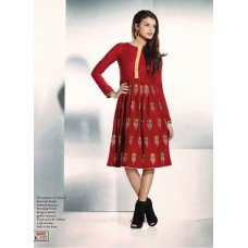 Red ETHEREAL PASHMINA Winter Wear Indian Design Kurti