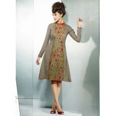 Beige ETHEREAL PASHMINA Winter Wear Indian Design Kurti