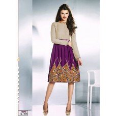 Beige and Purple ETHEREAL PASHMINA Winter Wear Indian Design Kurti