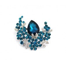 Blue UNIQUE DESIGN FASHION CRYSTAL STONE BROOCH