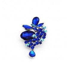 Dark Blue UNIQUE DESIGN FASHION CRYSTAL STONE BROOCH