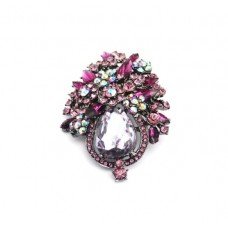 Pink UNIQUE DESIGN FASHION CRYSTAL STONE BROOCH