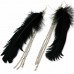 Gorgeous Black Ruffled Feather Earrings