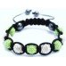 Green and White Crystal Shamballa Bracelet