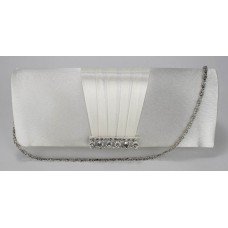 Ivory Crystal Satin Clutch/Evening Bag