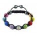 Multi-Coloured Rainbow Shamballa Bracelet