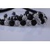 Black and Silver Unisex Crystal Swarovski Shamballa Necklace,Bracelet And Earrings Set