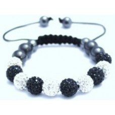 New Black And White Unisex Crystal Shamballa Bracelet W/S.  BUY ONE GET ONE FREE