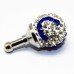 New Blue and Silver Crystal Shamballa Studded Phone Plug