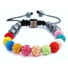 New Multi-Coloured Crystal Swarovski Shamballa Bracelet (17 Diffferent Colours)