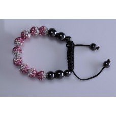 New Stunning Pink and White Two Toned Shamballa Bracelet