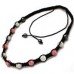 Beautiful Pink And White Threaded Crystal Ball Shamballa Necklace