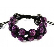 Purple Crystal Double shamballa Bracelet 