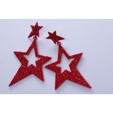 Gorgeous Red Star design shamballa earrings