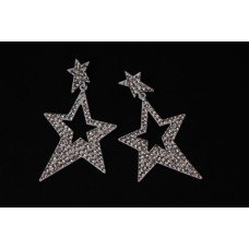 Beautiful White/Silver Star style shamballa earrings