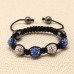 Children Crystal Shamballa Bracelet (7 Colours, Black Threaded)