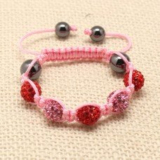 Children Crystal Shamballa Bracelet (6 Colours, White/Pink/ Threaded)