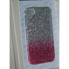 New Two Tone Pink , & silver Diamante I phone 4/4s Crystal Cover/ Mobile Phone Case