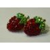 Lovely New Strawberry Design Real Crystal Shamballa Earrings Available In Red And pink