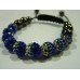 Beautiful New Royal Blue and White Silver Two Tone Shamballa Bracelet