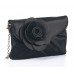 Designer Inspired Purple And Black Flower Clutch Bag/Evening Bag