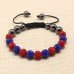 New 13 Balls Red And Royal Blue Crystal Shamballa Bracelets Comes In A Free Gift Box