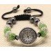 Beautiful New Green And Silver Crystal Shamballa Watch Without Thread 