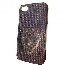 New Pink 3D Leopard Design I phone  4/4s Crystal Cover/ Mobile Phone Case