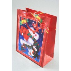 Red Christmas Snowman Gift Bag