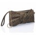 Luxery Khaki Bow Tie Studded Wristlet Clutch/Evening Bag 