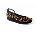 Multi Leopard Ankle Strap Wedge Flats 