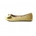 Gold Canvas Espadrille Women Flats 