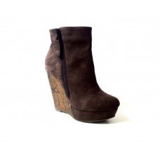 Brown Women Platform Ankle Boot Shoe