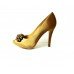 Gold Satin Peeptoe Women Court Shoe