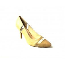 Gold Pointed Toe Women Court Shoe