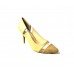 Gold Pointed Toe Women Court Shoe