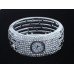 Silver Crystal Stone Bangle Watch