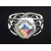 RAINBOW HEART SHAPE CRYSTAL STONE BANGLE