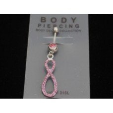 Pink Crystal Belly Bar