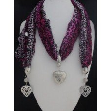 Animal Print Crystal Necklace Scarf