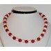 Beautiful New Red And Silver White Crystal Shamballa Necklace