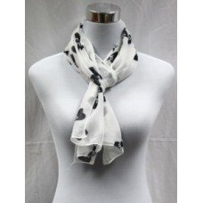 WHITE CHIFFON SUMMER CRYSTAL SCARF 