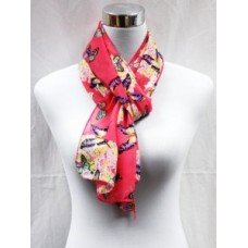 Red Butterfly Summer Crystal Scarf