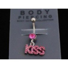 Pink Crystal Kiss Belly Bar