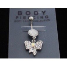 White Crystal Butterfly Belly Bar