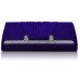 Blue Diamante Satin Crystal Evening Clutch Bag