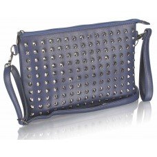 Navy Purse Satin Crystal Evening Clutch Bag