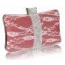 Red Crystal Satin Evening Clutch Bag