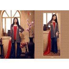 72005 NAVY BLUE DEEPSY CHINON PAKISTANI STYLE SALWAR SUIT 